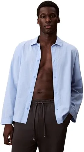 Calvin Klein ▫️ L/S Button Down 000nm2202e Camisola de dormir para homem 4