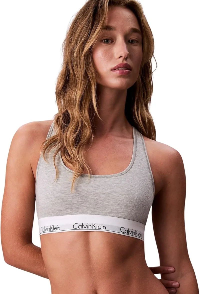 Calvin Klein ▫️ Sutiã Bralette para mulher, sem forro, com logótipo na cintura