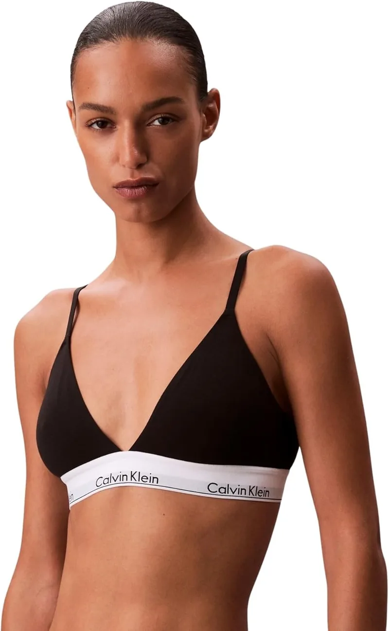 Calvin Klein ▫️ Sutiã triangular feminino com forro leve e logótipo na cintura