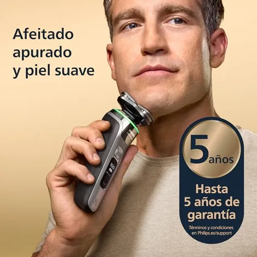 PHILIPS ▫️ i9000 Prestige, Máquina de barbear elétrica para homem, Máquina de barbear para uso a seco e a húmido, Tecnologia SkinIQ, Base de carregamento, Recarregável, Estojo de viagem, Centro de limpeza, XP9202/30 2