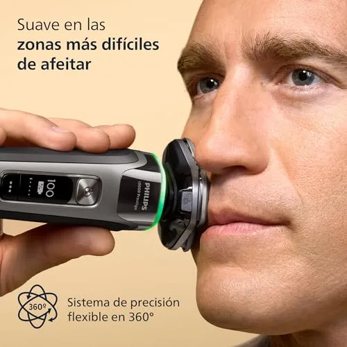 PHILIPS ▫️ i9000 Prestige, Máquina de barbear elétrica para homem, Máquina de barbear para uso a seco e a húmido, Tecnologia SkinIQ, Base de carregamento, Recarregável, Estojo de viagem, Centro de limpeza, XP9202/30 4