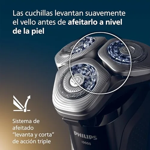 PHILIPS ▫️ i9000, Máquina de barbear elétrica para homem, Máquina de barbear para uso a seco e a húmido, Tecnologia SkinIQ, Base de carregamento, Recarregável, Estojo de viagem, X9000/10 3
