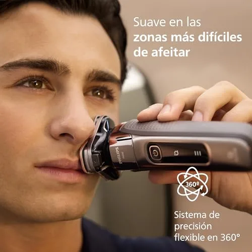 PHILIPS ▫️ i9000, Máquina de barbear elétrica para homem, Máquina de barbear para uso a seco e a húmido, Tecnologia SkinIQ, Base de carregamento, Recarregável, Estojo de viagem, X9000/10 4