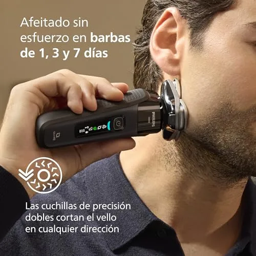 PHILIPS ▫️ i9000, Máquina de barbear elétrica para homem, Máquina de barbear para uso a seco e a húmido, Tecnologia SkinIQ, Base de carregamento, Recarregável, Estojo de viagem, X9000/10 5