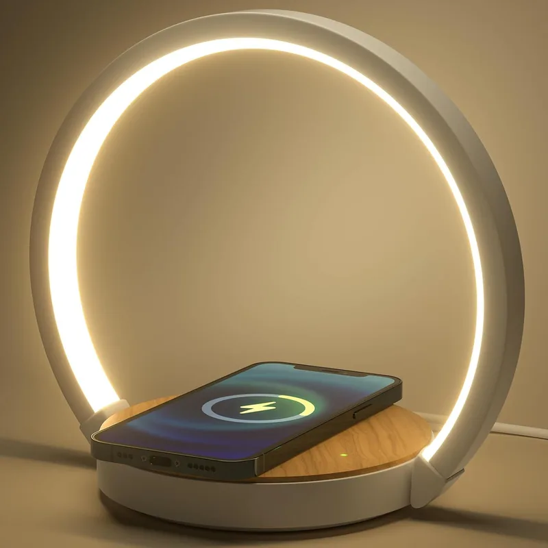 VOSFEEL ▫️ Candeeiro de mesa de cabeceira tátil, com 3 níveis de regulação, candeeiros de mesa de cabeceira com carregador sem fios, luz noturna LED, para o quarto, secretária ou presente