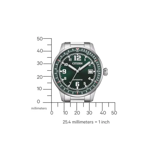 Citizen ▫️ NJ0190 - Relógio automático para homem com bracelete de elos em aço inoxidável e data, disponível em diferentes versões 4
