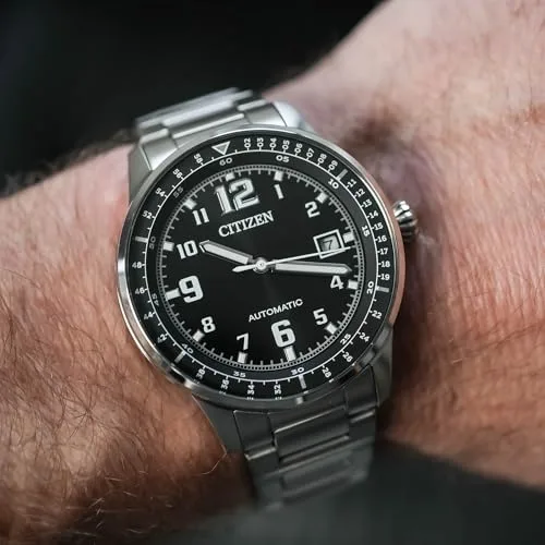 Citizen ▫️ NJ0190 - Relógio automático para homem com bracelete de elos em aço inoxidável e data, disponível em diferentes versões 5