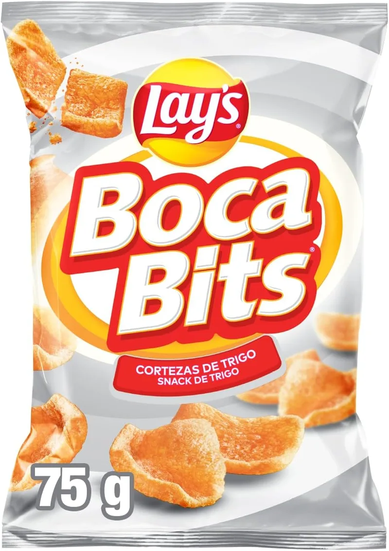 Lay's ▫️ Bocabits, Snack com crosta de trigo e sabor a carne, Snack, embalagem individual, 75g