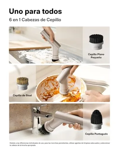 HOTO ▫️ Esfregão giratório elétrico, IPX7, escova impermeável de corpo inteiro, esfregão sem fios para casa de banho com 9 cabeças, até 22 polegadas-libras 3