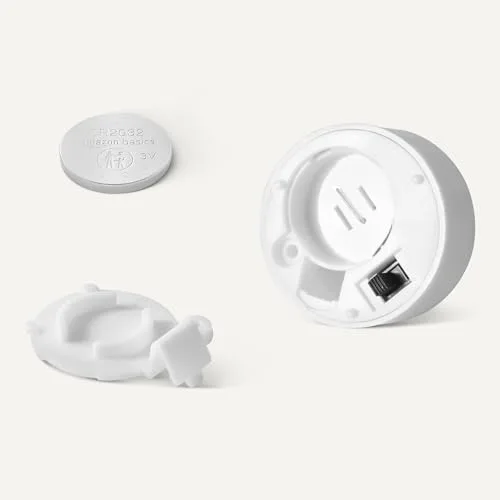 Amazon Basics ▫️ Velas LED sem chama alimentadas a pilhas, com pilhas incluídas, embalagem de 24 unidades, 3,65 cm (diâmetro) x 3,34 cm (altura), preto/branco 4