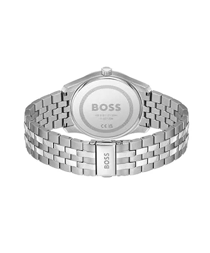 BOSS ▫️ Relógio analógico de quartzo para homem da coleção Principle, com bracelete em pele ou aço inoxidável, disponível em preto, castanho, azul, verde ou cinzento 3