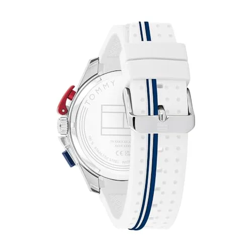 Tommy Hilfiger ▫️ Relógio cronógrafo de quartzo para homem com bracelete de silicone branco - 1792167 3