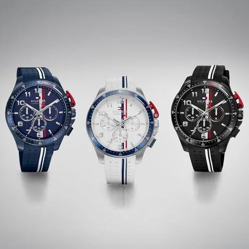 Tommy Hilfiger ▫️ Relógio cronógrafo de quartzo para homem com bracelete de silicone branco - 1792167 5