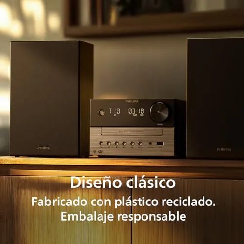 PHILIPS ▫️ Sistema de som Hi-Fi TAM3505M2, Bluetooth, leitor de CD, USB, rádio FM e Auracast DAB, 85% de materiais reciclados pós-consumo 4