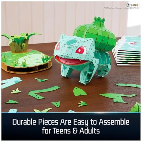 4D Build ▫️ Puzzle 3D Pokémon Bulbasaur Maquetes para montar, 195 peças 4