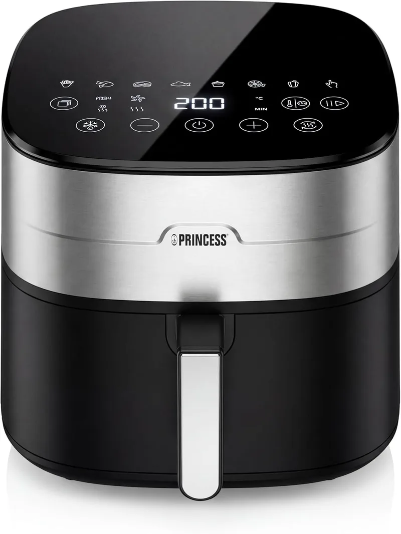 Princess ▫️ Dual Heat Airfryer 8L XXL, Fritadeira de ar quente com duplo elemento de aquecimento para uma cozedura mais rápida e resultados crocantes, 15 em 1, sem BPA nem PFAS, 2000 W, 182280