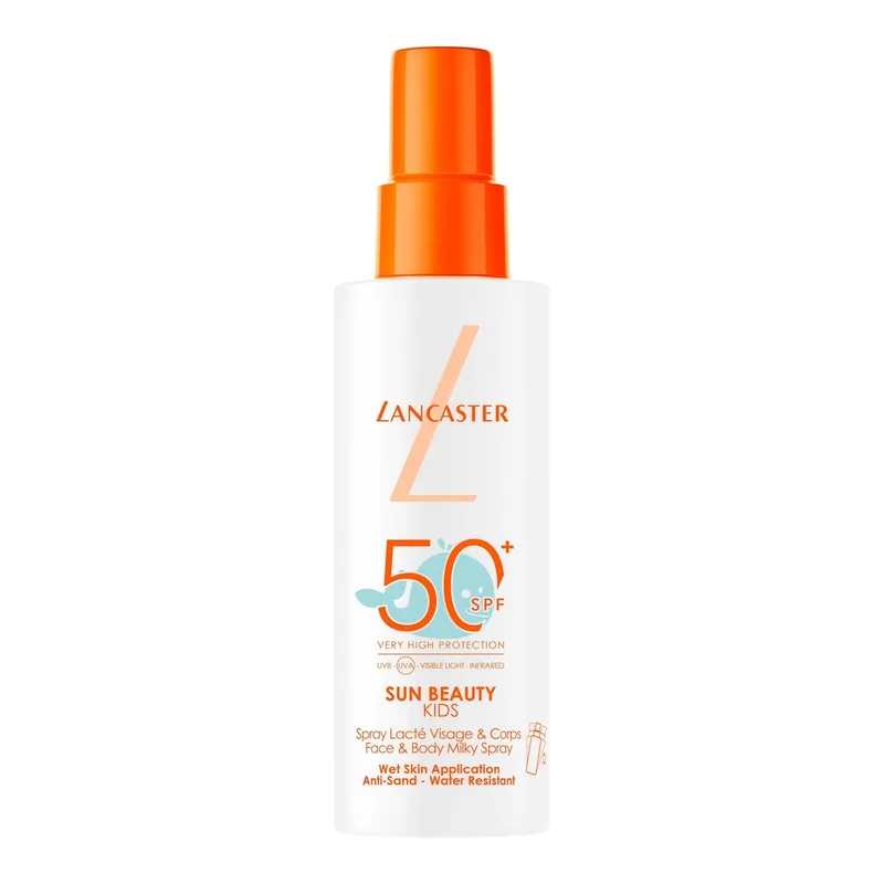 LANCASTER Sun Beauty Kids Milky Spray SPF50 Protetor solar - Com Complexo Sunsicalm - Tecnologia Full LightTM para uma proteção solar de largo espetro