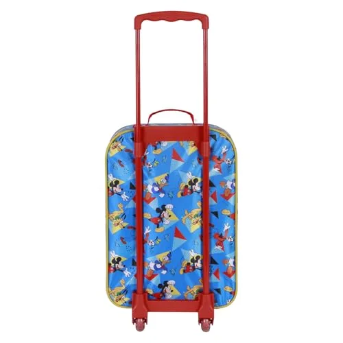 Disney ▫️ Mala-troley macia 3D Mickey Mouse, azul, 17 x 33 x 52 cm, capacidade de 26 L 3