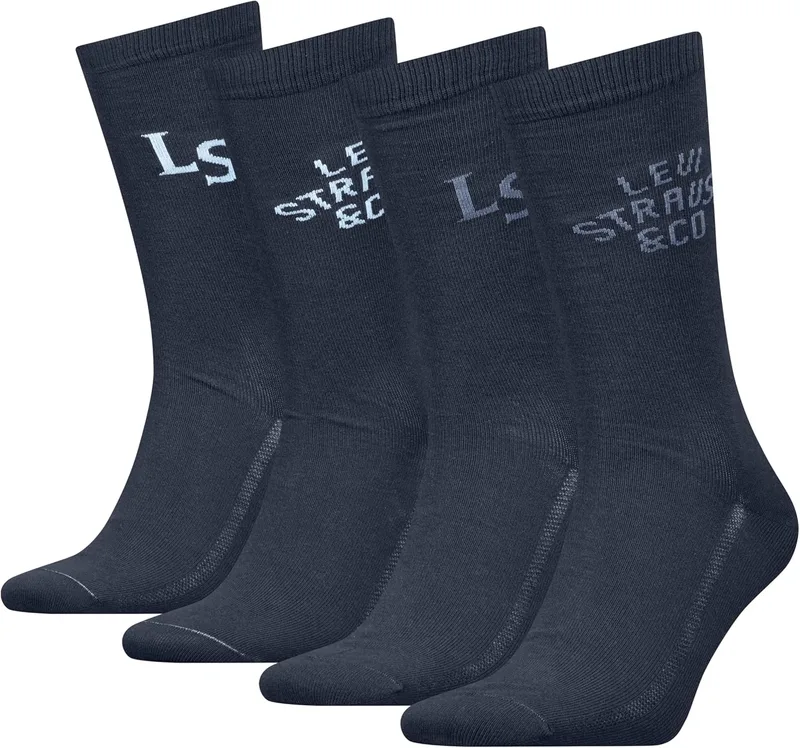 Levi's ▫️ Regular Cut Logo Giftbox Classic Socks (Pack de 4) Unisex Adulto