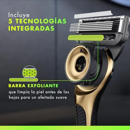 Gillette ▫️ Labs Máquina de barbear Champion Gold Edition com 3 lâminas de substituição 3