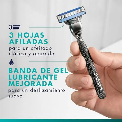 Gillette ▫️ Mach3 - Embalagem básica com 15 recargas para máquinas de barbear para homem, lâminas de barbear com 3 lâminas e faixa lubrificante, compatíveis com todos os cabos Mach3 6