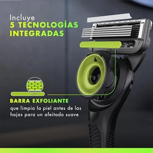 Gillette ▫️ Labs Máquina de barbear Neon Night Edition com 2 lâminas de substituição 3