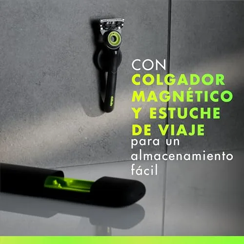 Gillette ▫️ Labs Máquina de barbear Neon Night Edition com 2 lâminas de substituição 4