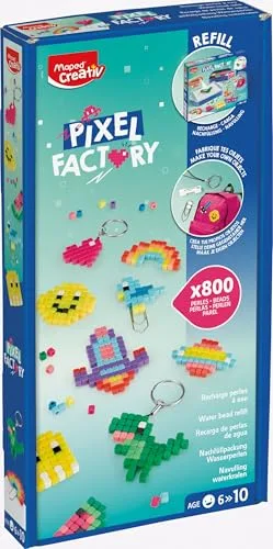 Maped CREATIV ▫️ MAPED Pixel Factory, Conjunto de Artesanato para Meninas, Cria Pulseiras, Porta-chaves e Criações Únicas com 800 Peças Coloridas, Kit Criativo para Brincar e Criar, Presente Ideal para Meninas 3