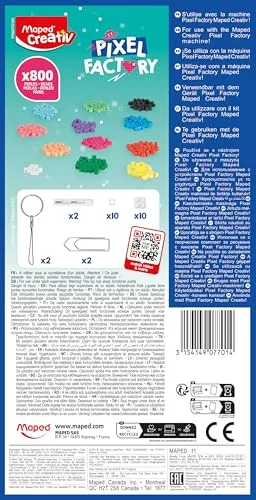 Maped CREATIV ▫️ MAPED Pixel Factory, Conjunto de Artesanato para Meninas, Cria Pulseiras, Porta-chaves e Criações Únicas com 800 Peças Coloridas, Kit Criativo para Brincar e Criar, Presente Ideal para Meninas 4