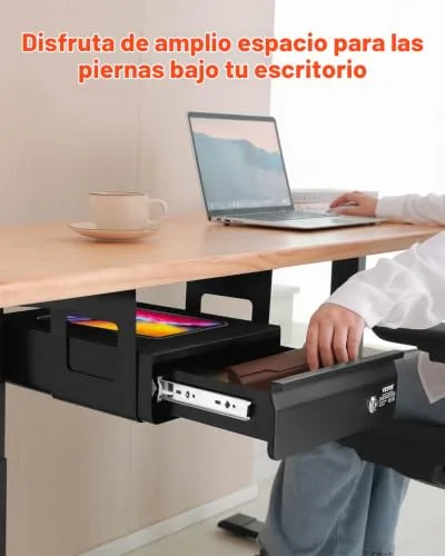 VEVOR ▫️ Gavetas deslizantes para debaixo da secretária com fechadura, gaveta extraível montada debaixo da mesa, organizador de arrumação oculto para secretária com fechadura para escritório, 365 x 335 x 185 mm 4