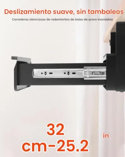 VEVOR ▫️ Gavetas deslizantes para debaixo da secretária com fechadura, gaveta extraível montada debaixo da mesa, organizador de arrumação oculto para secretária com fechadura para escritório, 365 x 335 x 185 mm 5