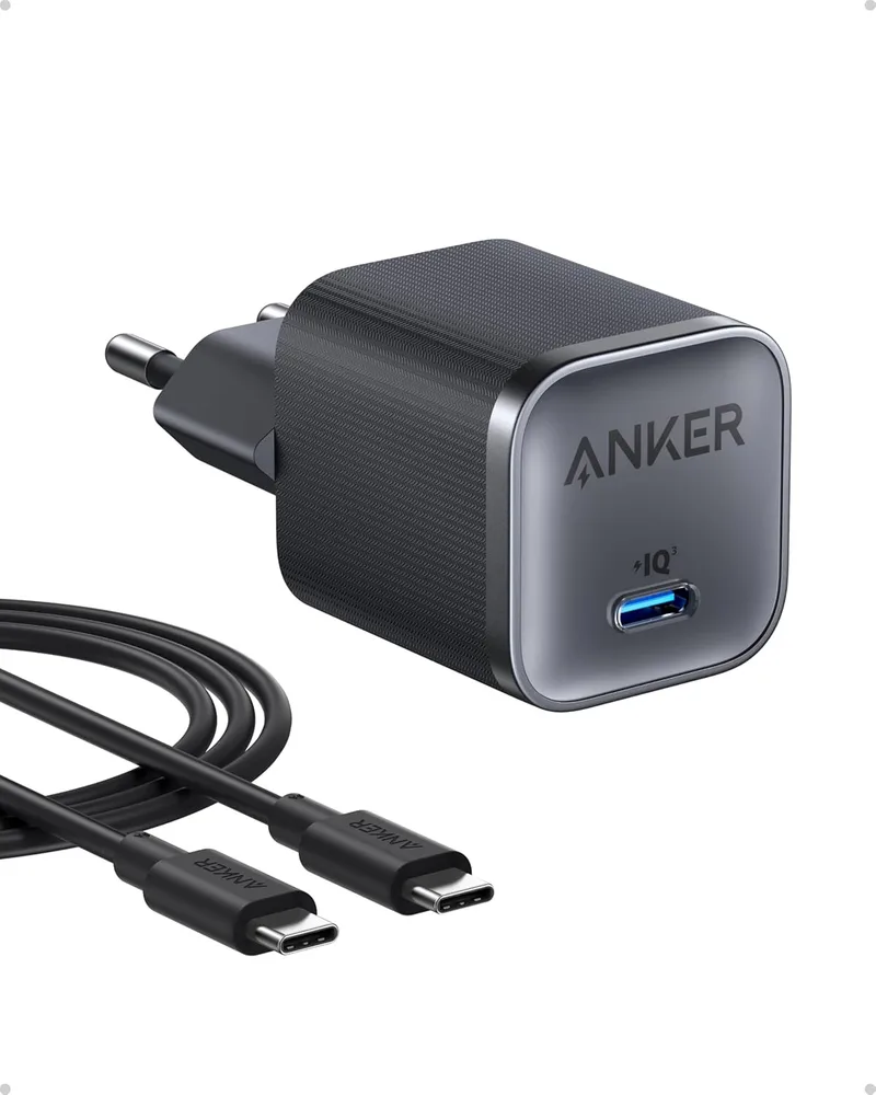 Anker ▫️ Carregador Nano para Samsung com carregamento rápido de 45 W, tipo C, carregador USB-C, dobrável, cabo de carregamento USB-C para Samsung Galaxy S25 Ultra/S24, iPhone 17/16, MacBook, Pixel 9, iPad (cabo de 1,8 m incluído)
