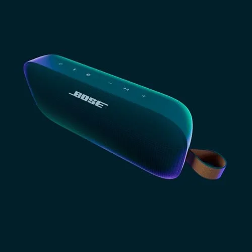 Bose ▫️ SoundLink Flex (2.ª geração), coluna portátil sem fios com Bluetooth, pequena e potente para festas ao ar livre, até 12 horas de autonomia, resistente à água (IP67) e ao pó, azul crepúsculo 2