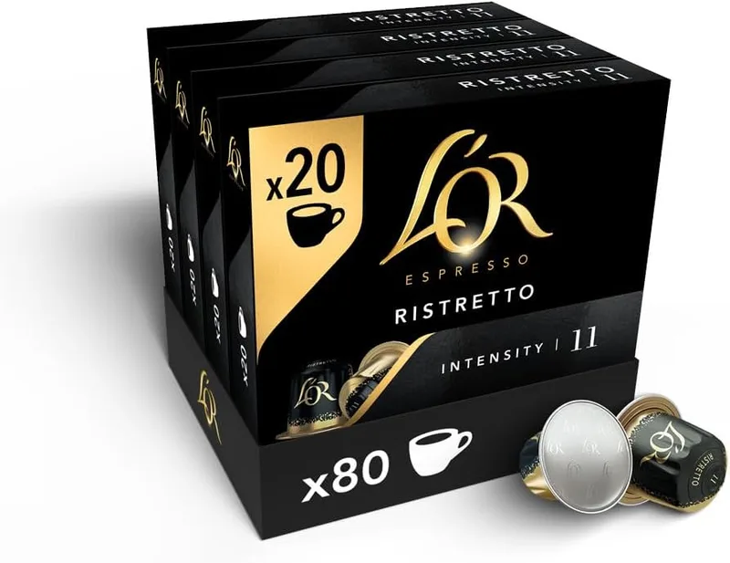 L'OR ▫️ Espresso Café Ristretto | 80 cápsulas | Intensidade 11, compatível com máquinas Nespresso