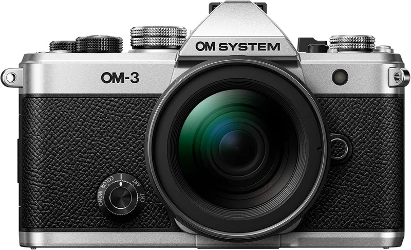 OM SYSTEM ▫️ Câmara OM-5 Micro Four Thirds prateada com objetivo 12-45 mm f/4 | Sensor de 20 MP, estabilização de 5 eixos, corpo com classificação IP53, vídeo 4K e funcionalidades de fotografia computacional