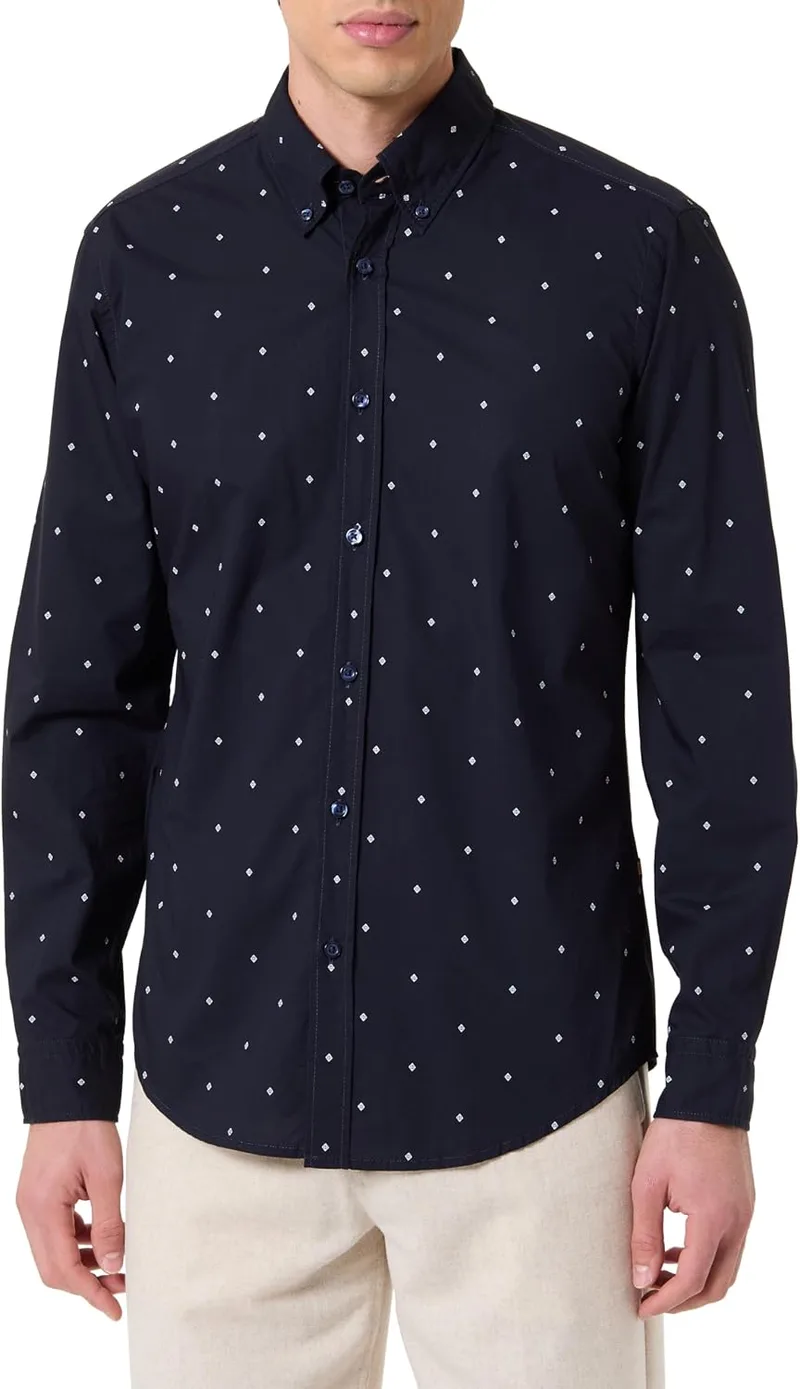 BOSS ▫️ Camisa de corte regular em flanela de algodão