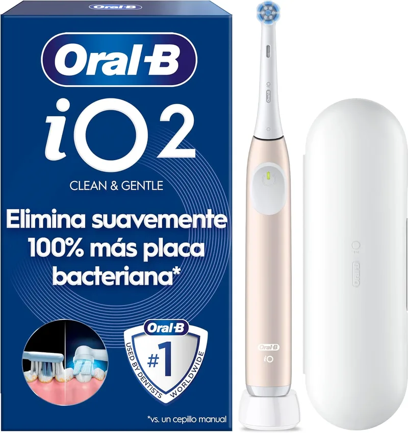 Oral-B ▫️ Escova de dentes elétrica iO 2 com 1 cabeça de escovagem, rosa suave