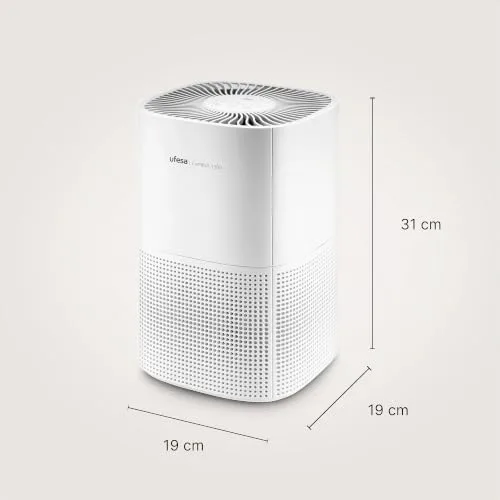 Ufesa ▫️ Comfort 1300 Purificador de ar com filtro HEPA, potência de 15 W, taxa de purificação de ar (CADR) de 130 m³/h, cobertura até 55 m², 3 velocidades, silencioso ≤55 dB, branco 2