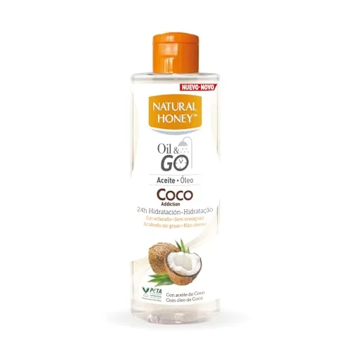 Natural Honey ▫️ Oil & Go Coco Addiction, Óleo de banho sem enxaguamento com óleo de coco, 24 horas de hidratação com aroma tropical, absorção rápida, acabamento não oleoso, nutritivo e revitalizante, 250 ml 3