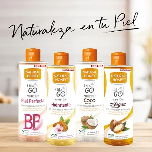 Natural Honey ▫️ Oil & Go Coco Addiction, Óleo de banho sem enxaguamento com óleo de coco, 24 horas de hidratação com aroma tropical, absorção rápida, acabamento não oleoso, nutritivo e revitalizante, 250 ml 4