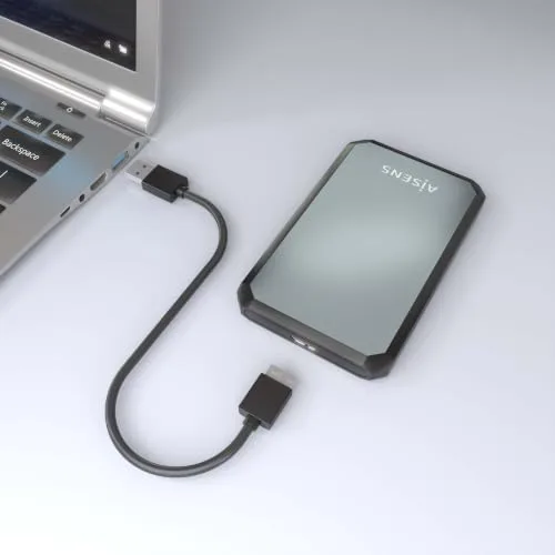 AISENS ▫️ Caixa externa para HDD/SSD SATA de 2,5", USB 3.0 até 5 Gbps, UASP, sem necessidade de ferramentas, preta e cinzenta - ASE-2529B 7