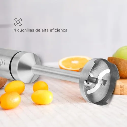 Ufesa ▫️ Batedeira de mão Galaxy Max, potência de 1500 W, controlo de 24 velocidades + TURBO, 4 lâminas de alta eficiência, design ergonómico e anti-salpicos, acessórios incluídos, sem BPA 3