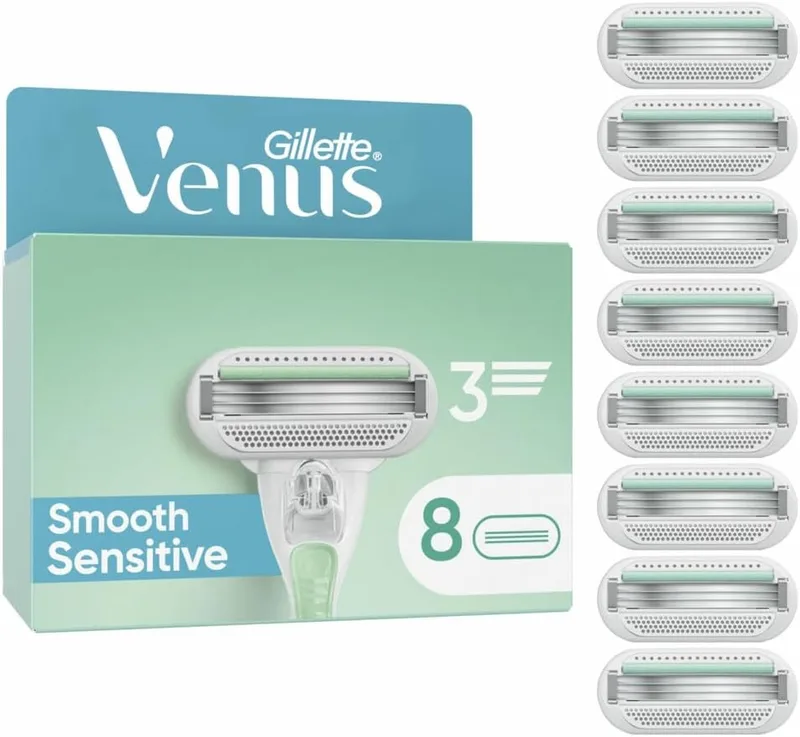 Gillette Venus ▫️ Smooth Sensitive - Lâminas de barbear para mulher (8 peças)