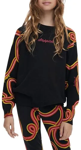 Desigual ▫️ Camisola de malha felpuda para meninas 2
