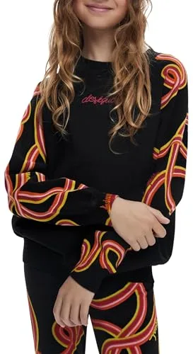 Desigual ▫️ Camisola de malha felpuda para meninas 3