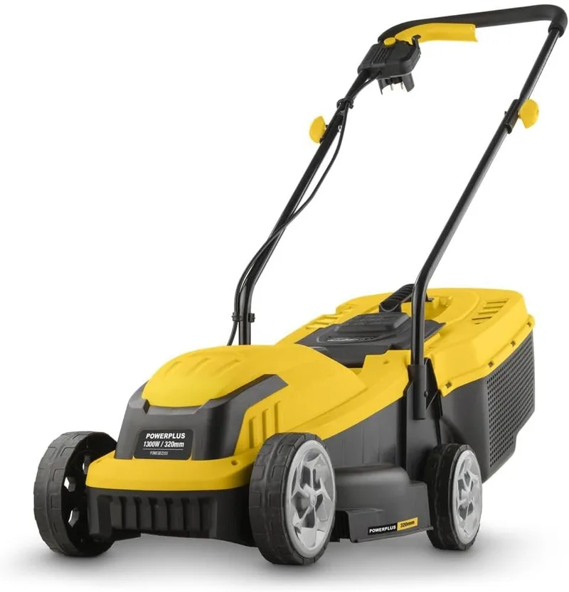 POWERPLUS ▫️ Cortador de relva elétrico POWEG62205 - Cortador de relva com Ø 320 mm e 1300W - Cortador de relva com função de ejetor traseiro