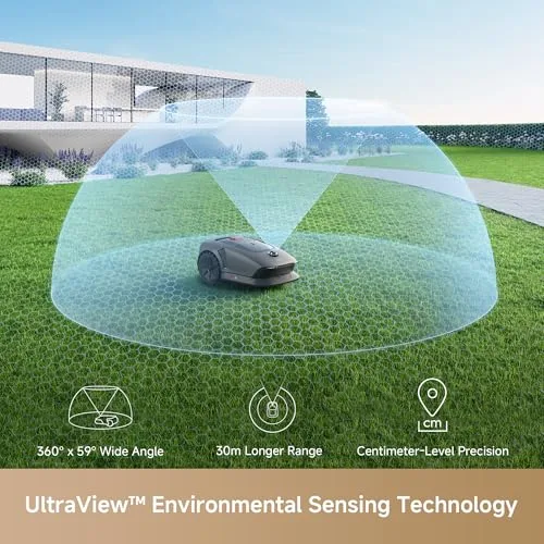 MOVA ▫️ Robô de corte de relva 600, configuração sem fios UltraView™ e mapeamento preciso até 600 m², evasão inteligente de obstáculos, rodas todo-o-terreno melhoradas, corte em forma de U, carregamento rápido 4
