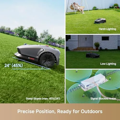 MOVA ▫️ Robô de corte de relva 600, configuração sem fios UltraView™ e mapeamento preciso até 600 m², evasão inteligente de obstáculos, rodas todo-o-terreno melhoradas, corte em forma de U, carregamento rápido 5
