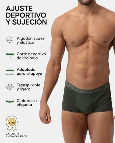 DANISH ENDURANCE ▫️ Cuecas boxer para homem, cintura baixa, embalagem de 6 unidades 2