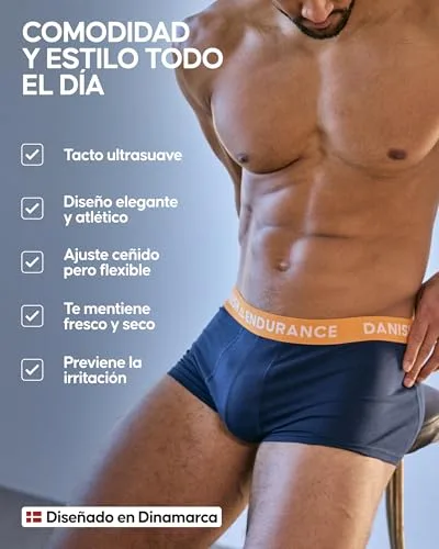 DANISH ENDURANCE ▫️ Cuecas boxer para homem de cintura baixa, embalagem de 6 3